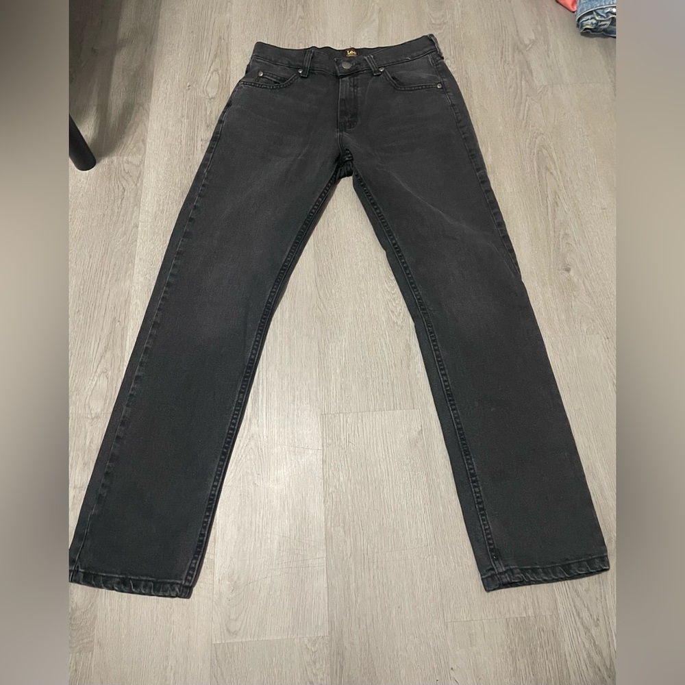 Lee Men's Dark Gray Straight Jeans